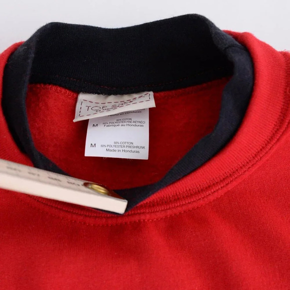 Vintage 90's Top Stitch By Morning Sun Red Christmas Tree Crewneck Sweater Med - Picture 12 of 13